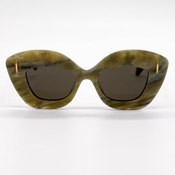 NEW LOEWE LW40127I 60E GREEN CAT EYE WOMEN SUNGLASSES LOEWE - Picture 4 of 10